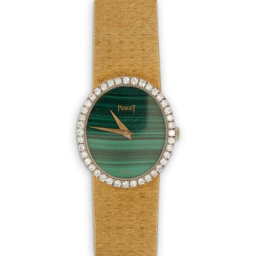 PIAGET 18K GOLD DIAMOND & MALACHITE