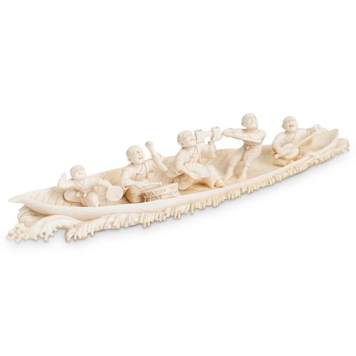 CHINESE CARVED BONE MUSICIANS ON