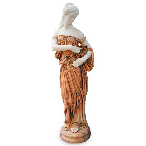 LIFE SIZE MARBLE FEMALE SCULPTUREDESCRIPTION: