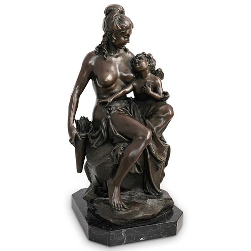 VENUS AND CUPID BRONZE SCULPTUREDESCRIPTION: