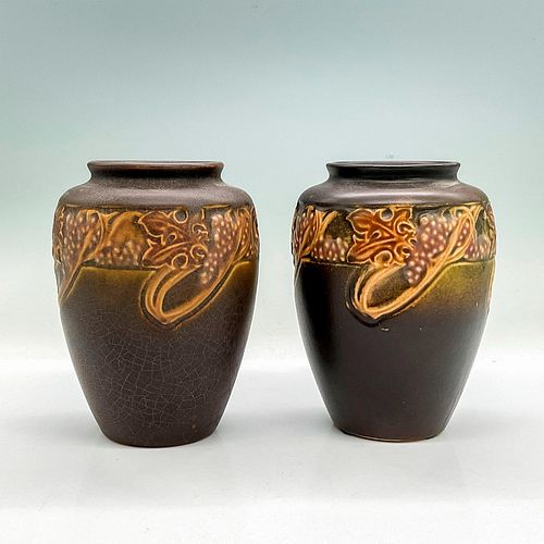 2PC ROSEVILLE POTTERY VASES ROSECROFT 38e9f3