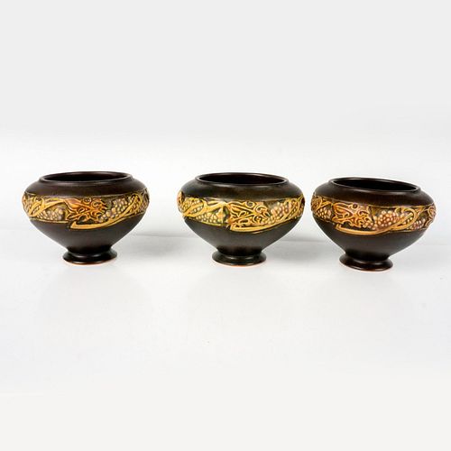 3PC ROSEVILLE POTTERY BOWLS ROSECRAFT 38e9fa