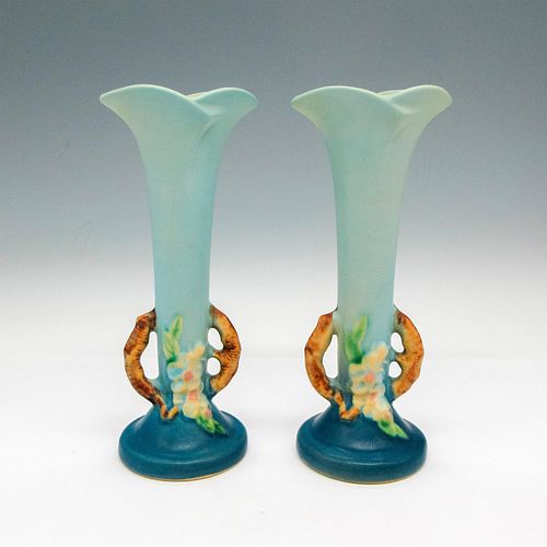 2PC ROSEVILLE POTTERY BUD VASE  38ea14