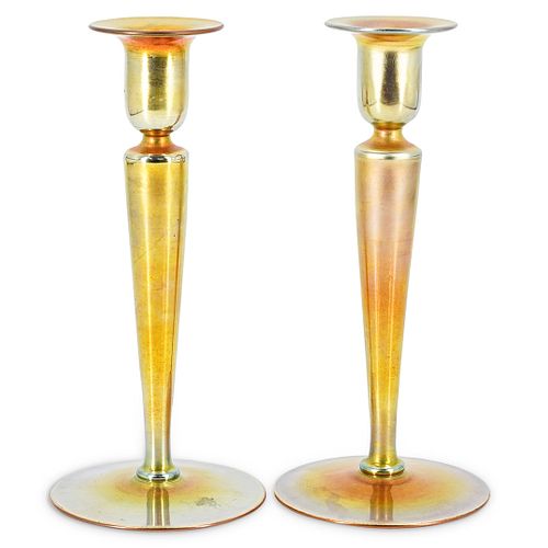  2 PC PAIR OF STEUBEN GOLD AURENE 38c340