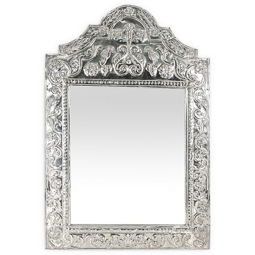 LARGE SILVER TONED MIRRORDESCRIPTION: