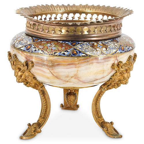 FRENCH ORMOLU CHAMPLEVE & ONYX