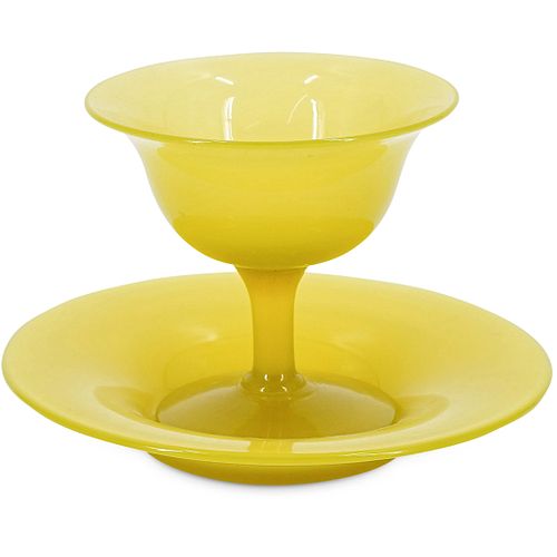 STEUBEN YELLOW SHERBET CUP AND 38c3d3