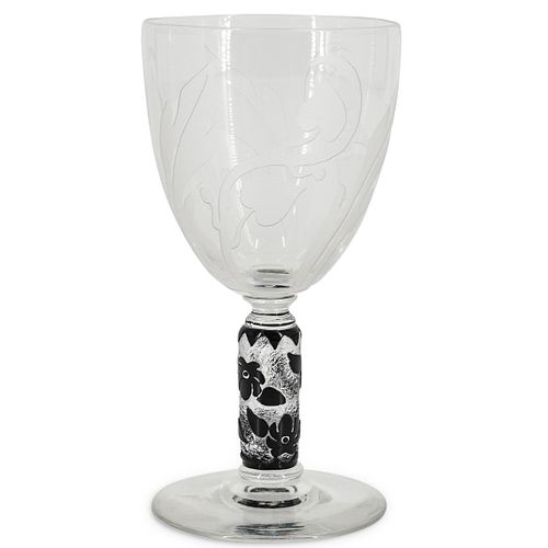 STEUBEN ETCHED GOBLET WITH MIRROR 38c3ce