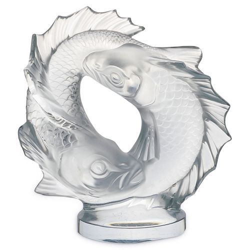 LALIQUE DEUX POISSONS CRYSTAL SCULPTUREDESCRIPTION  38c3db