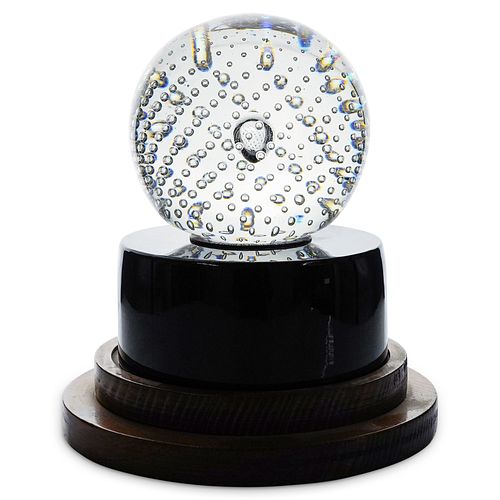 STEUBEN SOLID GLASS BALL LUMINORDESCRIPTION: