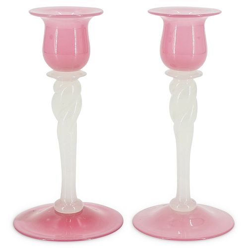 (2 PC) STEUBEN ROSALINE AND ALABASTER