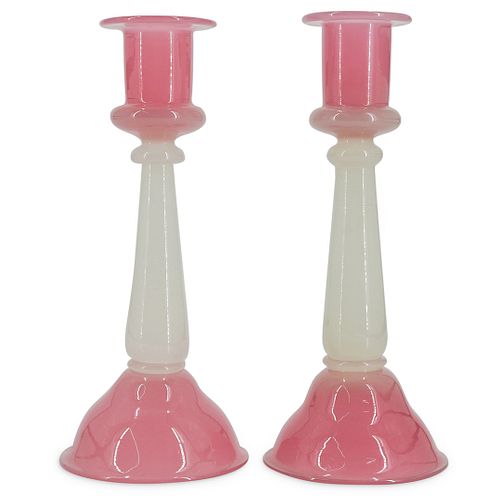 (2 PC) STEUBEN ROSALINE AND ALABASTER