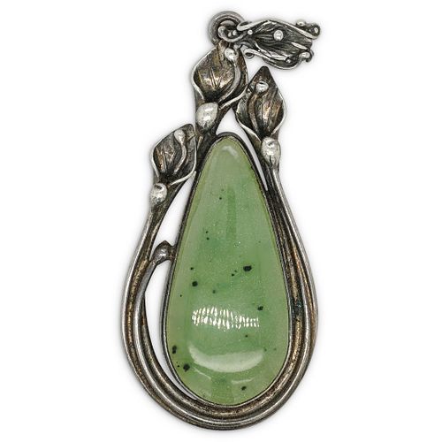 STERLING JADE CALLA LILY PENDANTDESCRIPTION  38c504