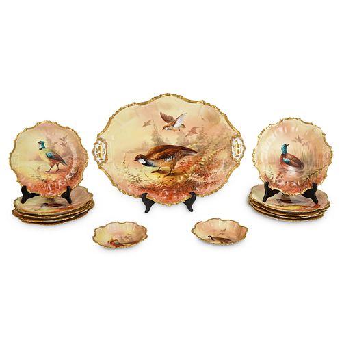  13 PC LIMOGES PORCELAIN BIRD 38c51d