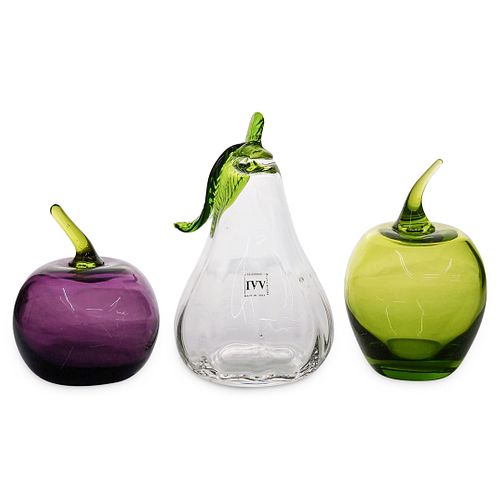  3 PC MURANO FRUIT GLASS FIGURESDESCRIPTION  38c526