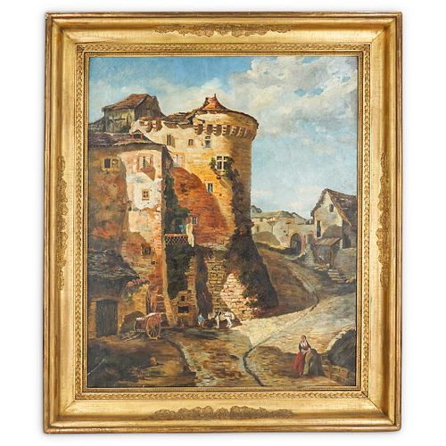 SIGNED FRENCH SCHOOL OIL ON CANVAS 38c586