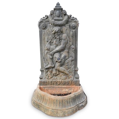 CAST IRON FIGURAL GARDEN FOUNTAINDESCRIPTION  38c5da