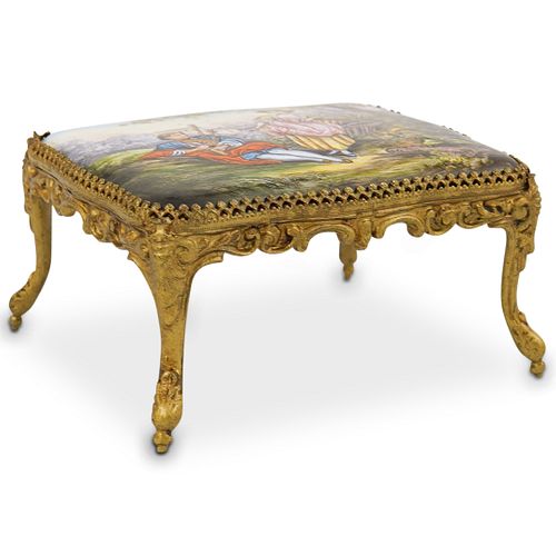 ANTIQUE VIENNESE BRONZE & ENAMEL TABLEDESCRIPTION: