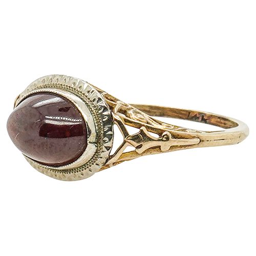 14K GOLD CABOCHON GARNET RINGDESCRIPTION  38c634