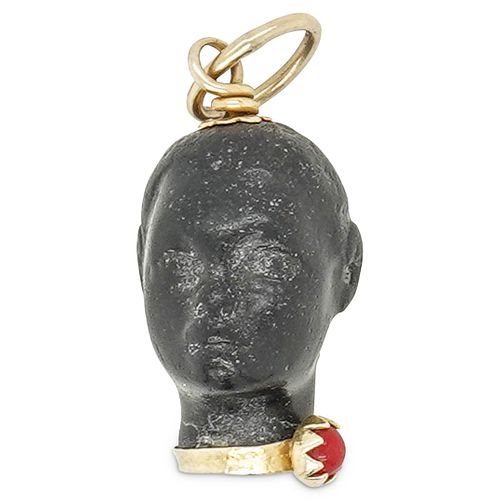 BLACKAMOOR EBONY 14K GOLD RED CORAL 38c636