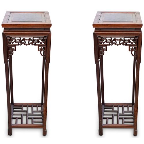 PAIR OF CHINESE WOODEN PEDESTAL 38c6aa
