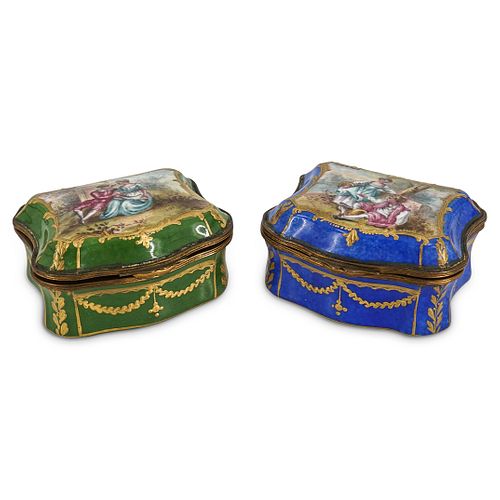  2 PC FRENCH STYLE PORCELAIN TRINKET 38c6ce