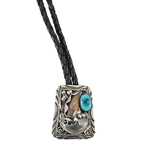 STERLING BOLO WITH TURQUOISE AND 38c6f2