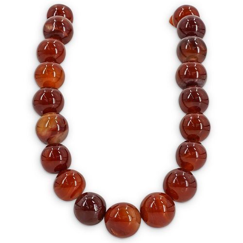 14K YELLOW GOLD CARNELIAN BEADED