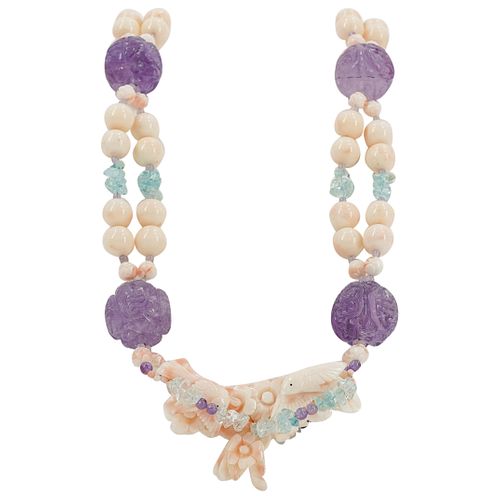 PAULLETE CORAL, AMETHYST AND TOPAZ