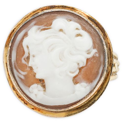 ANTIQUE 14K GOLD AND CAMEO RINGDESCRIPTION: