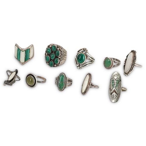  10 PC NAVAJO STERLING SILVER 38c837