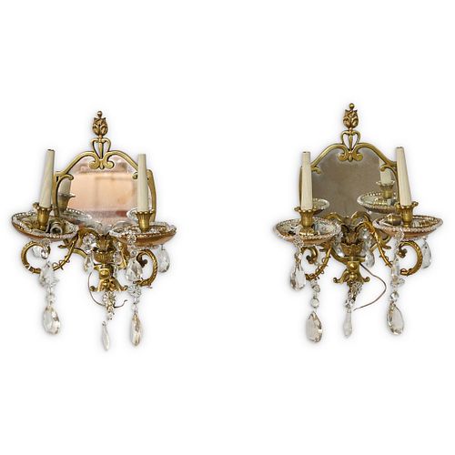 (2 PC) JANSEN-STYLE BRASS MIRRORED