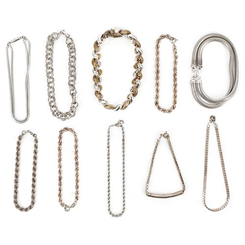 (10 PC) STERLING SILVER BRACELETSDESCRIPTION: