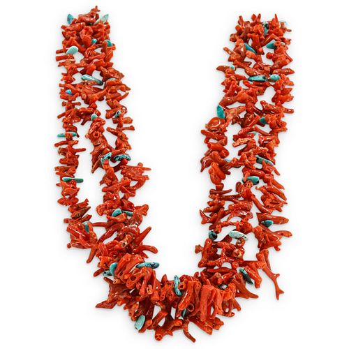 STERLING RED CORAL TURQUOISE 38c922