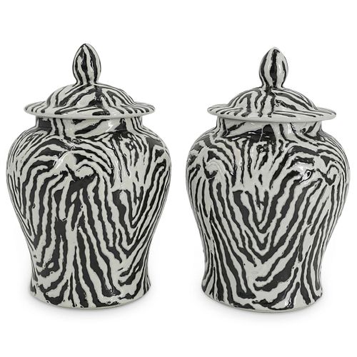  2 PC VINTAGE ZEBRA PATTERNED 38c9de