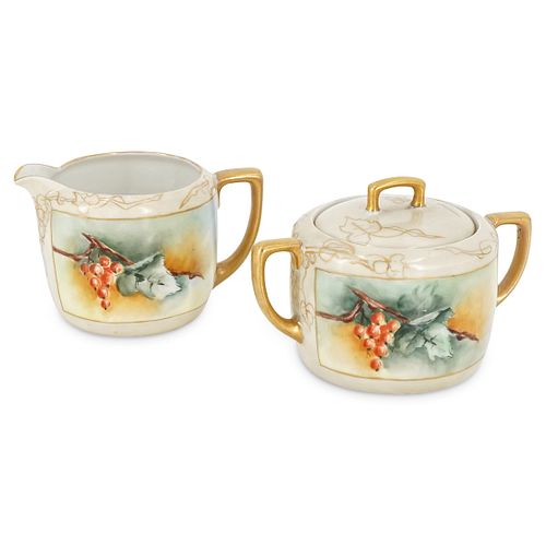 (2 PC) AUSTRIAN CREAMER AND SUGAR CELLARDESCRIPTION: