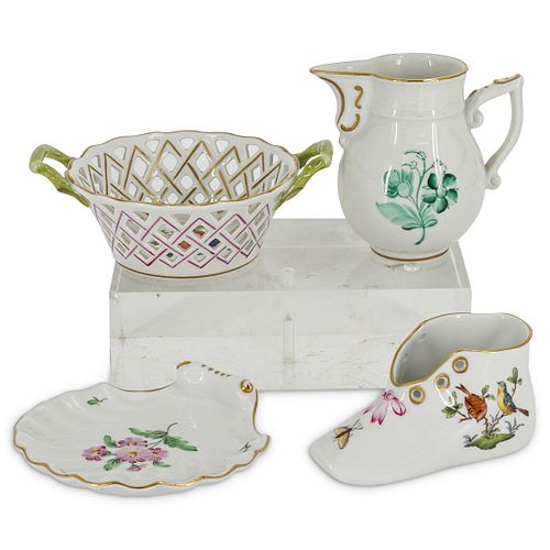 (4 PC) HEREND DECORATIVE PORCELAIN LOTDESCRIPTION: