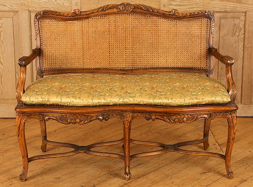 FRENCH LOUIS XV STYLE WALNUT SETTEE