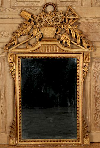 ROCOCO STYLE GILT WOOD MIRROR CARVED