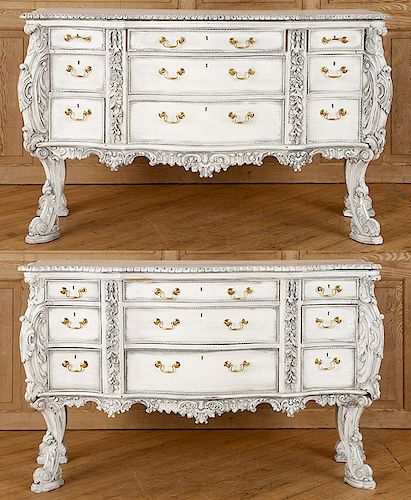 PAIR BAROQUE STYLE PAINTED CHEST 38ca7a