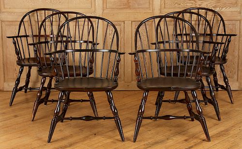 SET 6 OAK WINDSOR CHAIRS BY FREDERICK 38caa8