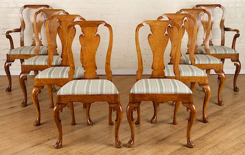 SET 8 QUEEN ANNE STYLE MAHOGANY 38caaa