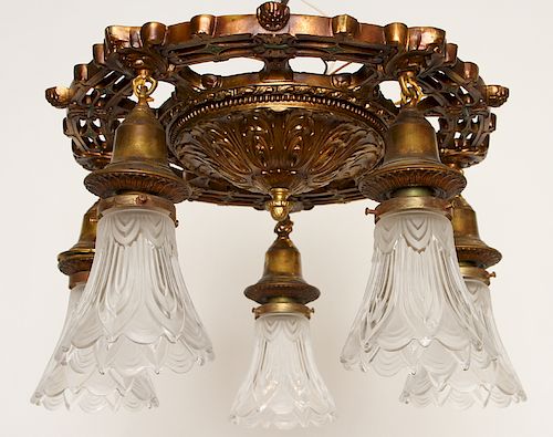 AMERICAN VICTORIAN 5 LIGHT CHANDELIER 38cab0