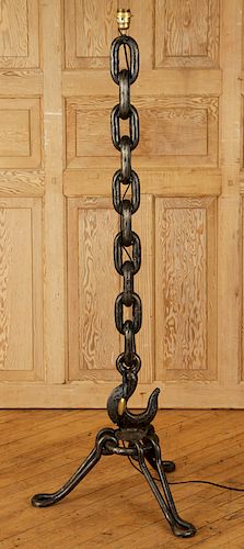 BRONZE FINISH IRON CHAIN LINK 1-LIGHT