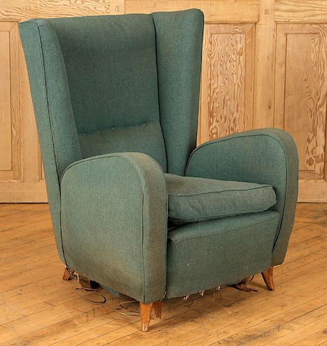 MID CENTURY MODERN WING CHAIR BY