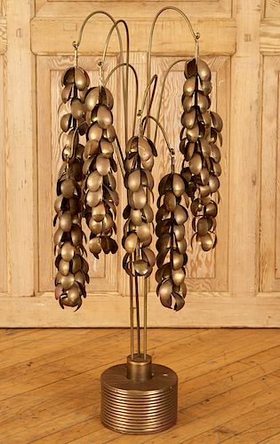 MID CENTURY MODERN BRASS FLORAL