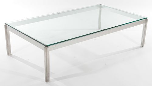 ITALIAN STEEL CHROME GLASS TOP 38cb25