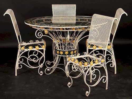 FRENCH WROUGHT IRON GARDEN TABLE