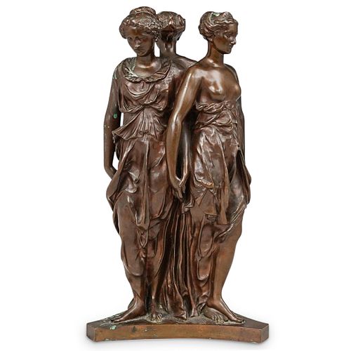 F. BARBEDIENNE THE THREE GRACES BRONZE