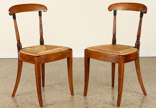 PAIR FRENCH EMPIRE STYLE SIDE CHAIRS